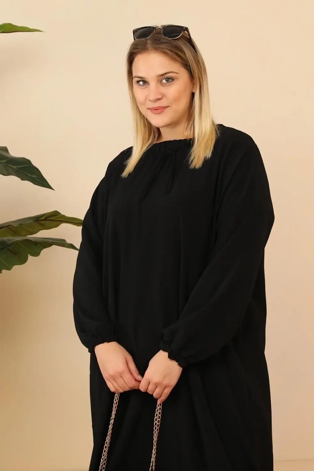 Kadin Buyuk Beden Ayrobin Uzun Anne Elbise