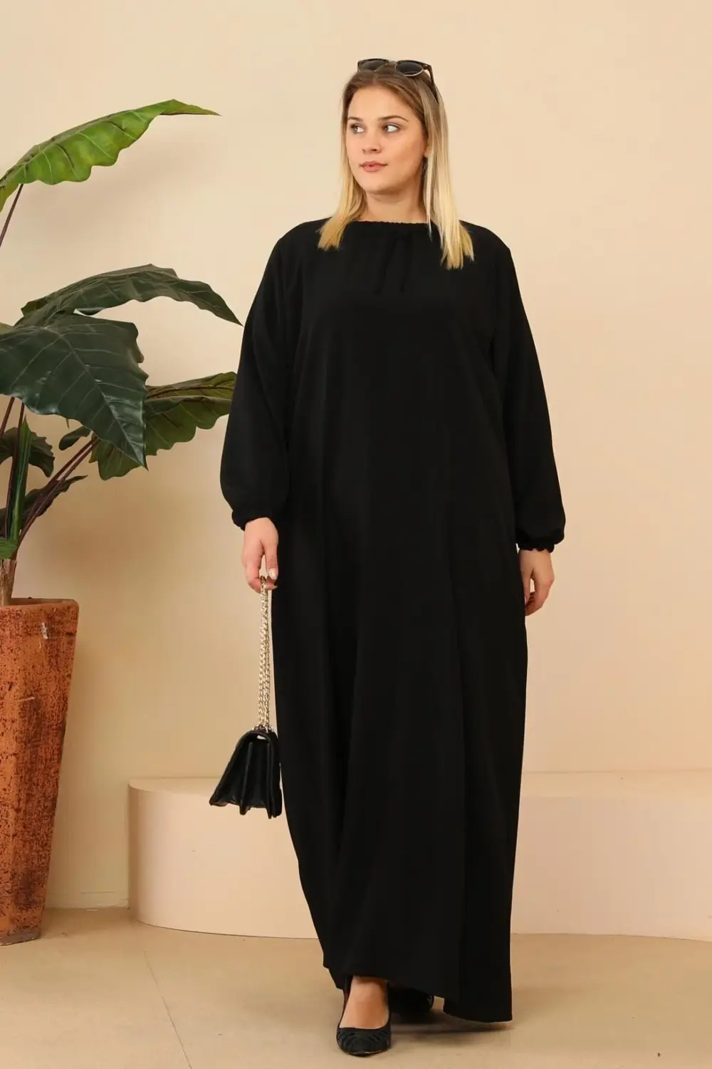 Kadin Buyuk Beden Ayrobin Uzun Anne Elbise