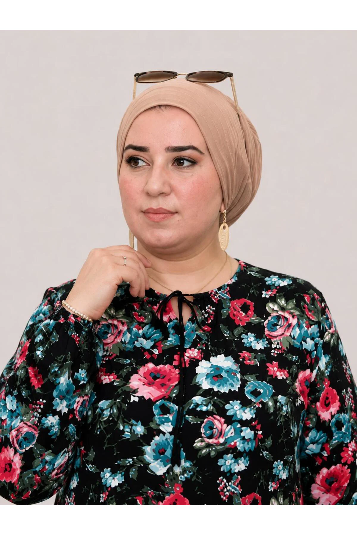 Kadin Buyuk Beden Çiçek Desen Ipli Tunik Kadin Buyuk Beden Çiçek Desen Ipli Tunik - Görsel 3
