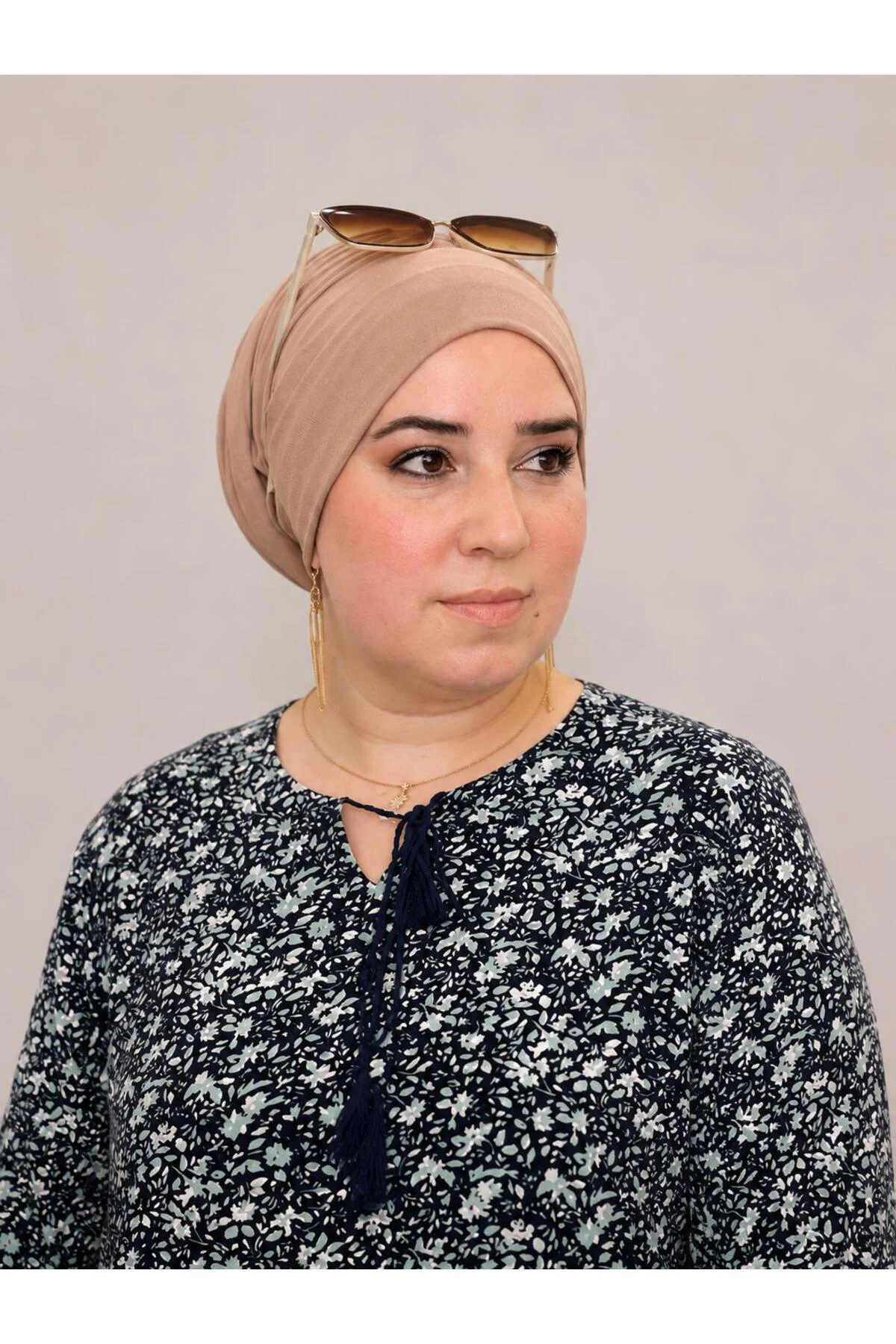 Kadin Buyuk Beden Çıtır Desen Ipli Tunik
