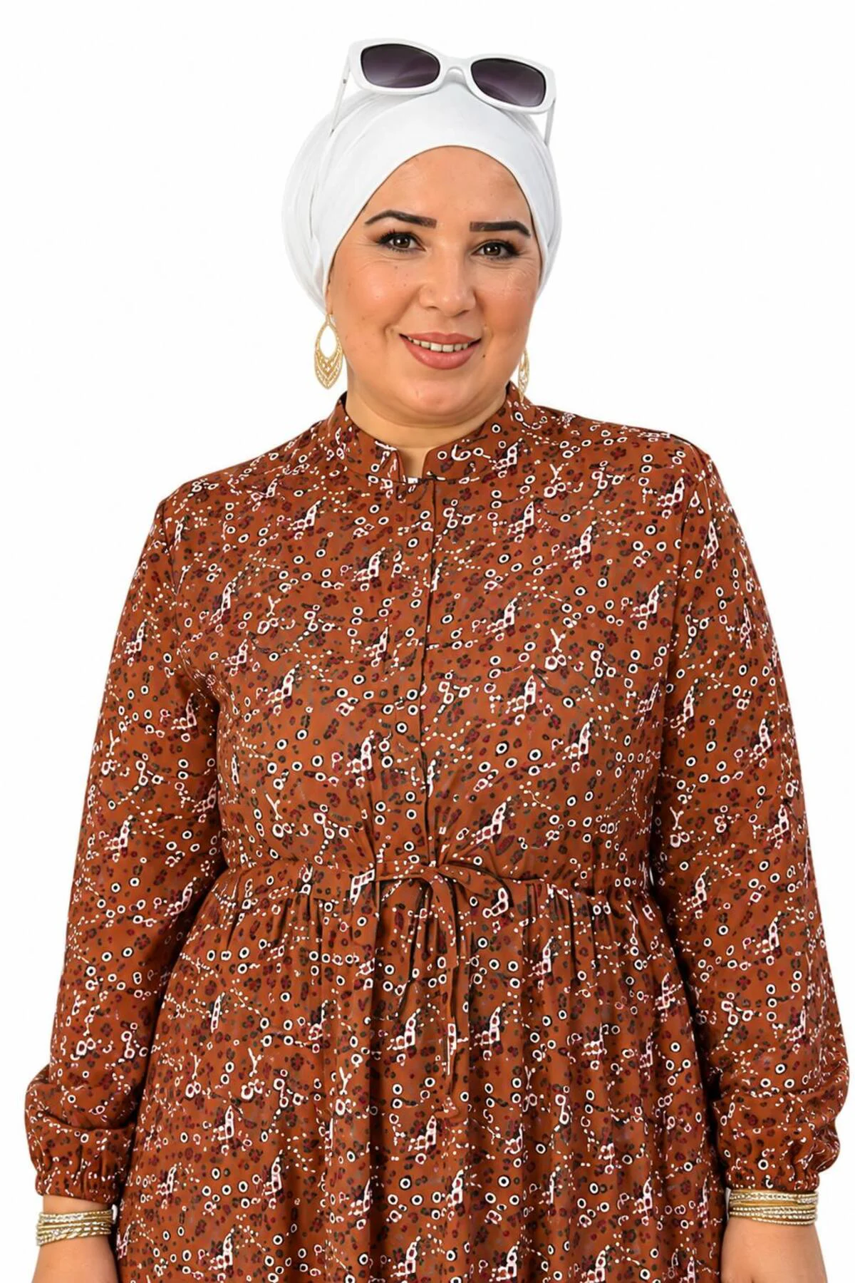 Kadın Büyük Beden Çıtır Kumaş Düğmeli Elbise Kadın Büyük Beden Çıtır Kumaş Düğmeli Elbise