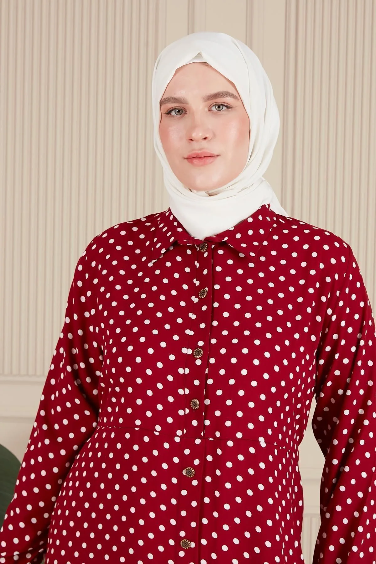 Kadin Buyuk Beden Çıtır Desen Yazlik Tesettur Elbise