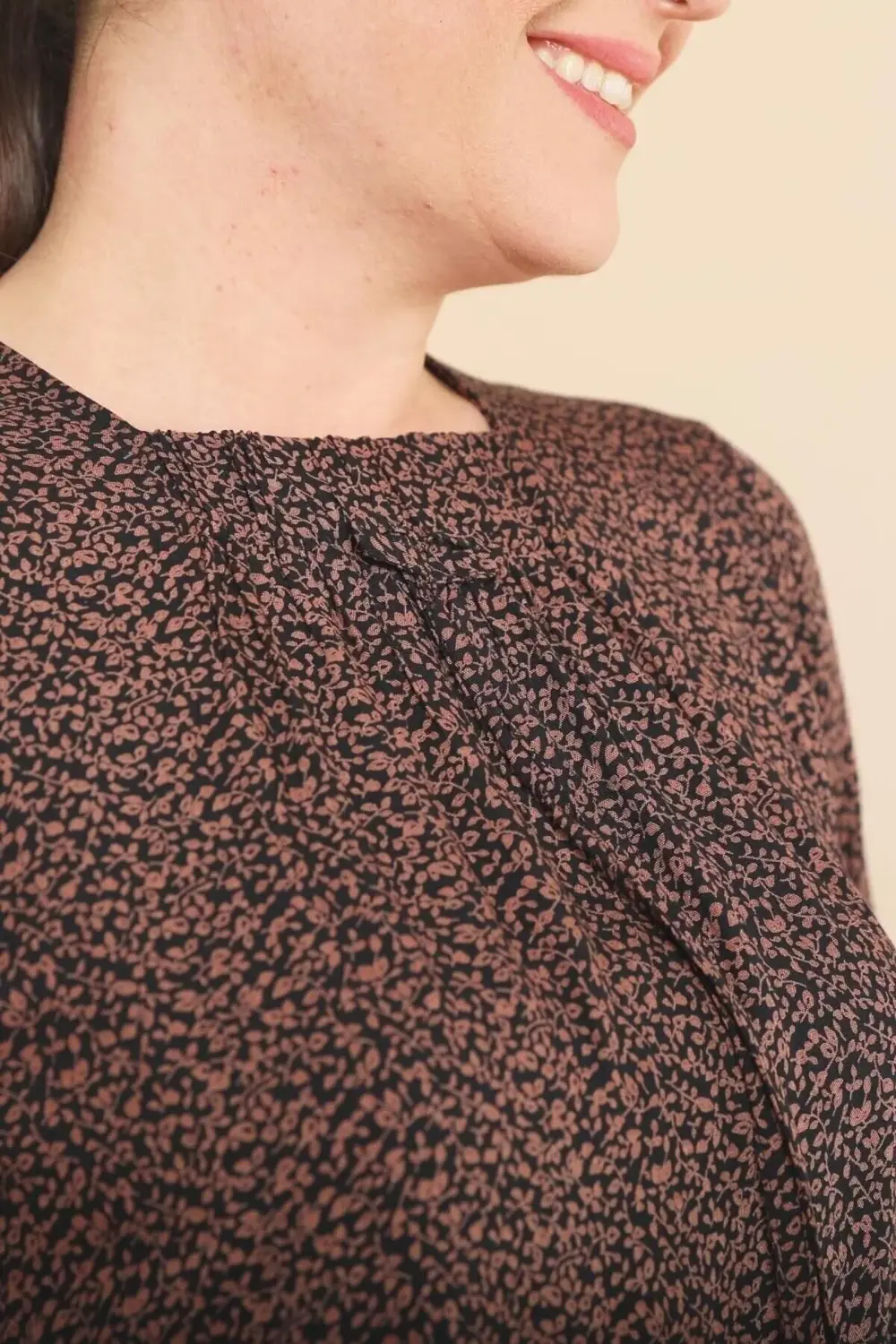 Kadin Buyuk Beden Çıtır Desen Uzun Anne Günlük Elbise