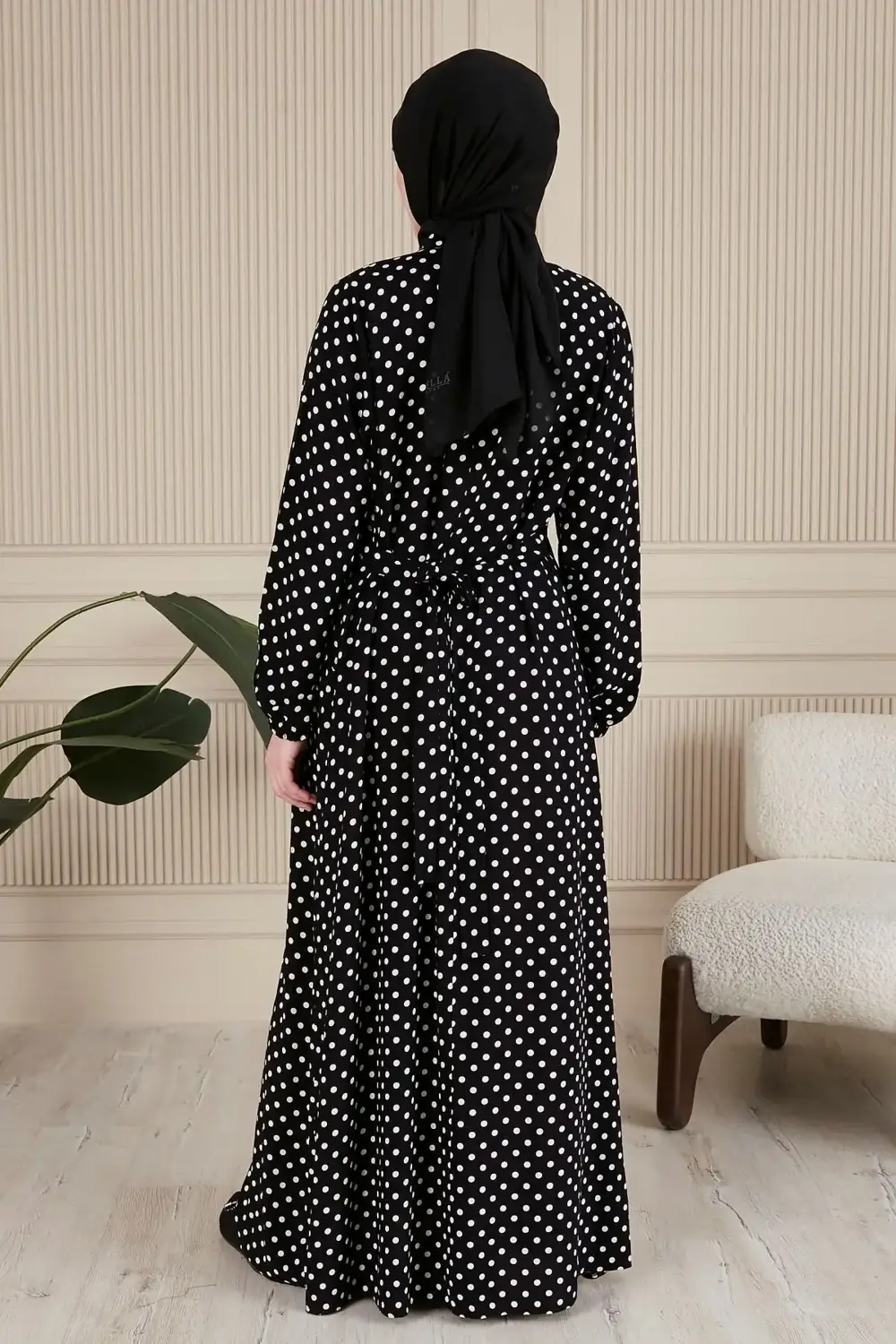 Kadin Buyuk Beden Çıtır Desen Yazlik Tesettur Elbise