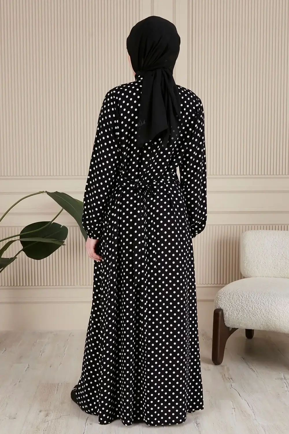 Kadin Buyuk Beden Çıtır Desen Yazlik Tesettur Elbise