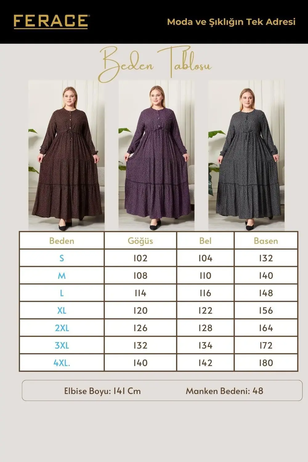 Kadın Büyük Beden Çıtır Kumaş Düğmeli Elbise