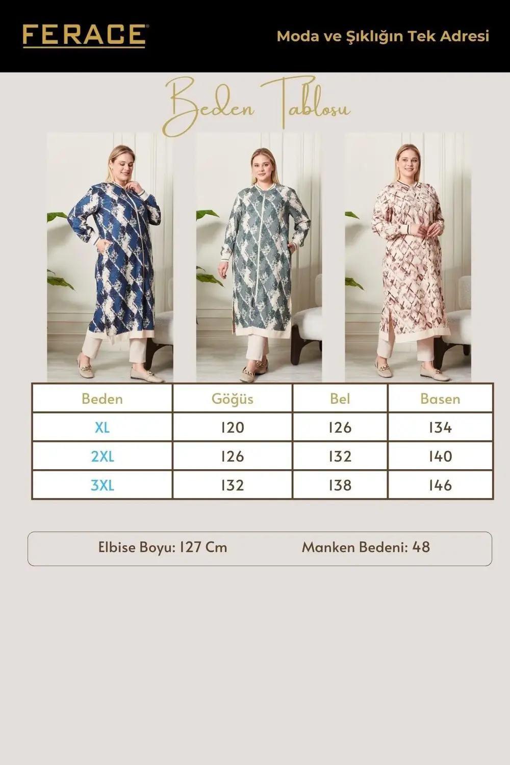 Kadın Büyük Beden Desenli Kap