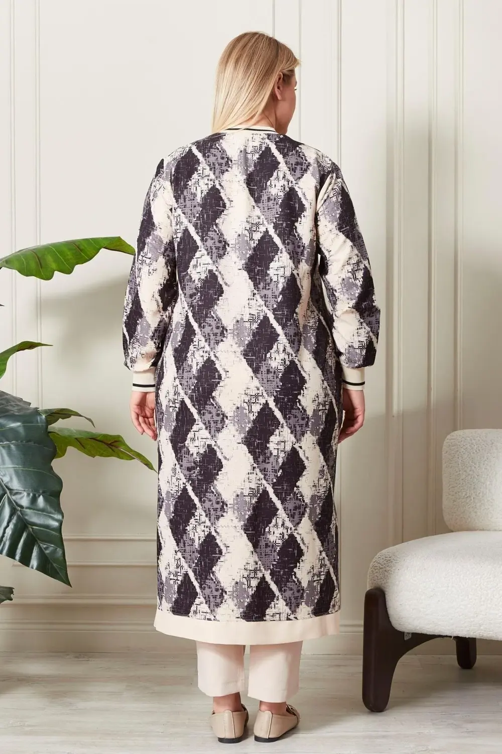 Kadın Büyük Beden Desenli Kap