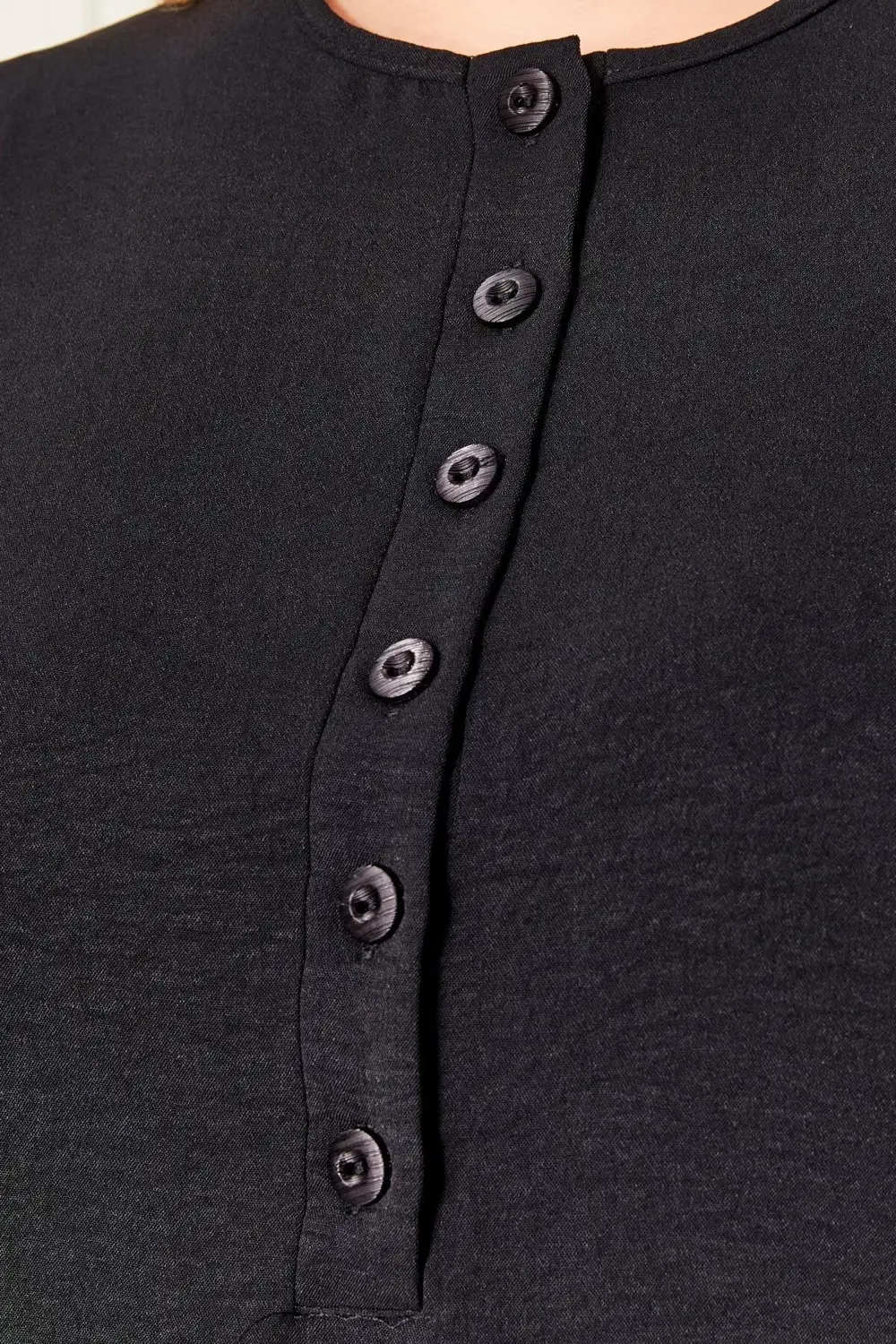 Kadın Büyük Beden Düğmeli Babanne Elbisesi