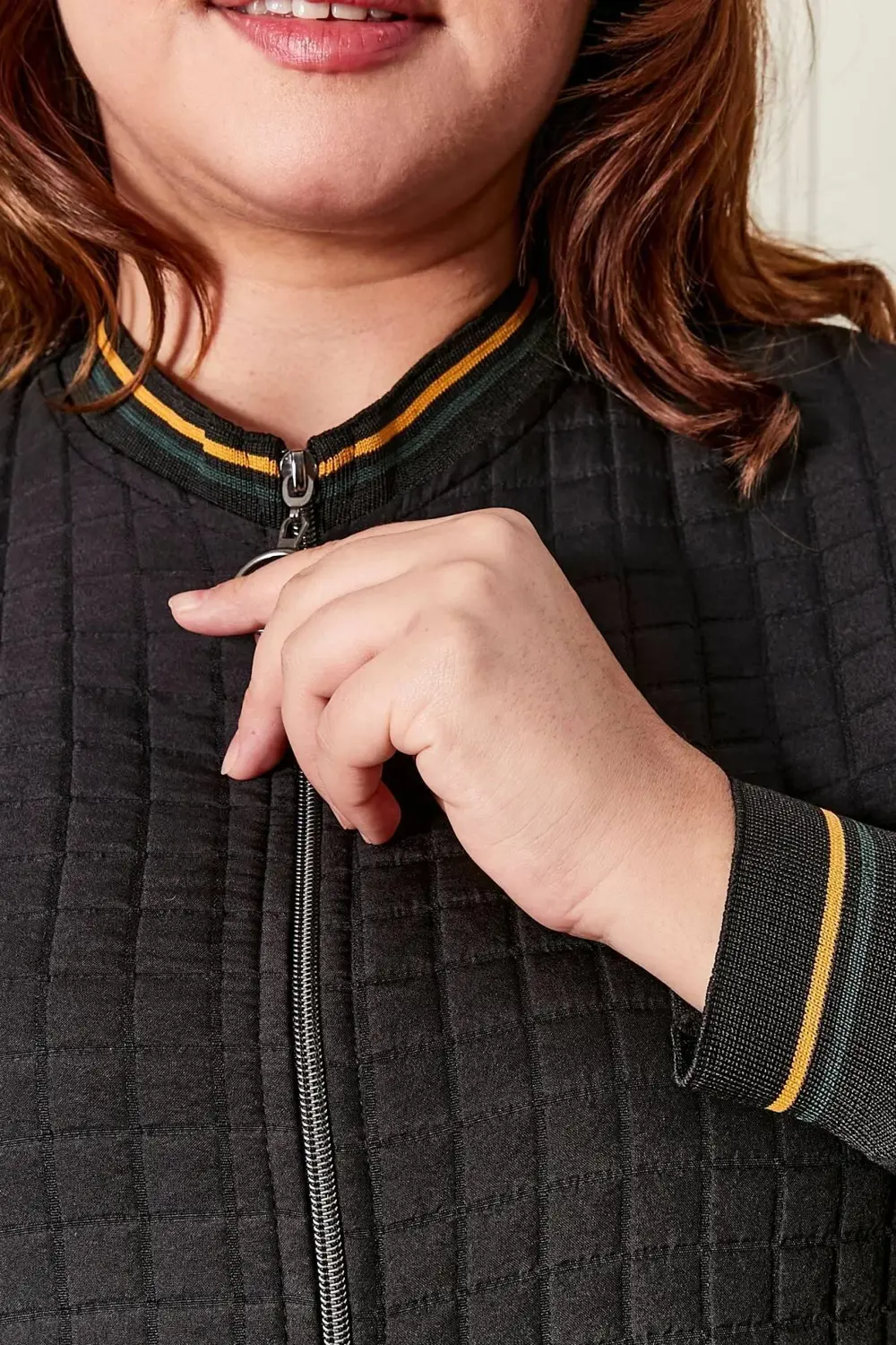 Kadın Büyük Beden Fermuarlı Kapitone Kap Kadın Büyük Beden Fermuarlı Kapitone Kap