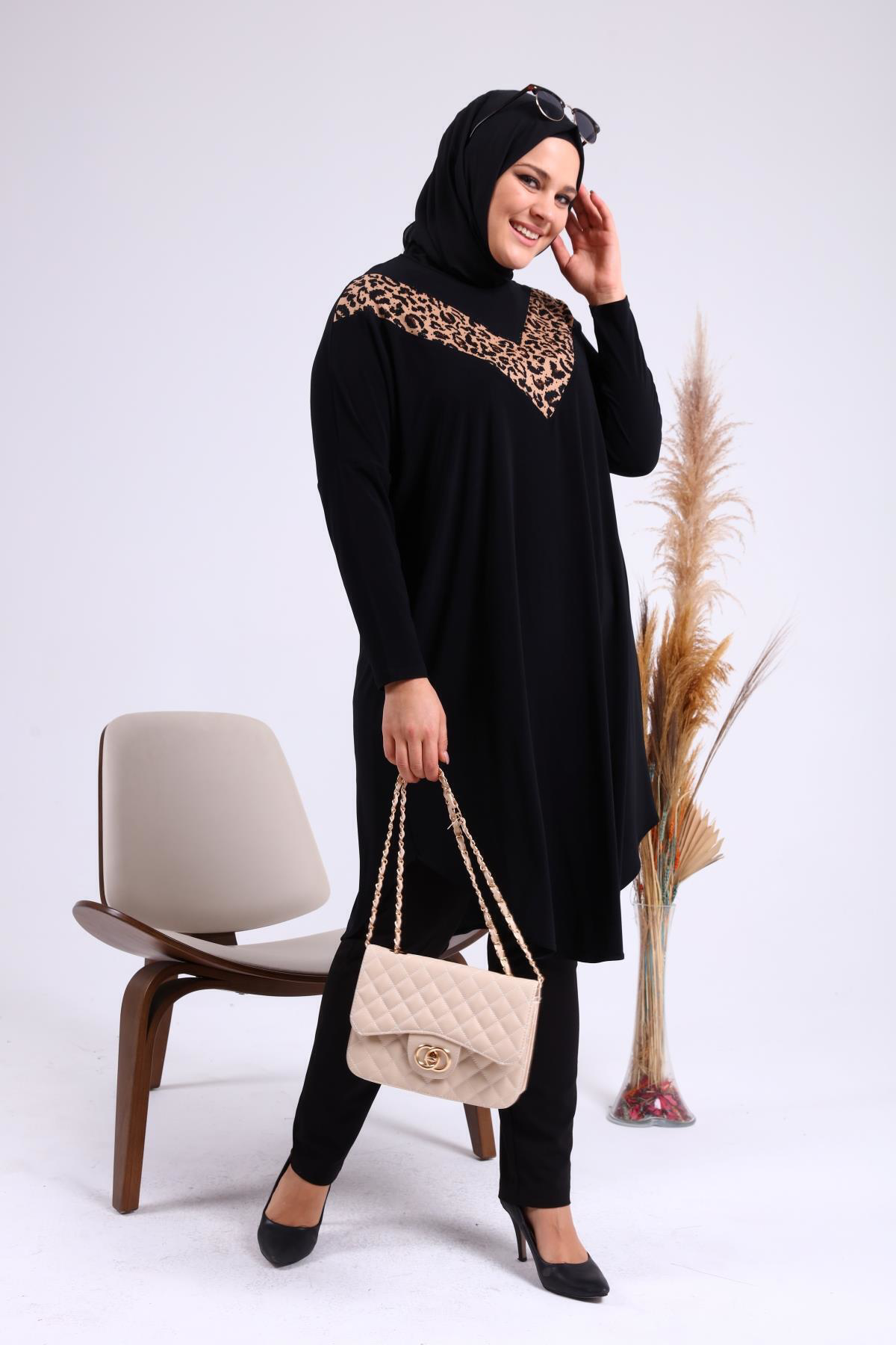 Ferace Kadin Buyuk Beden Giyim Tunik Yarasa Kol Ve Oversize Kesim