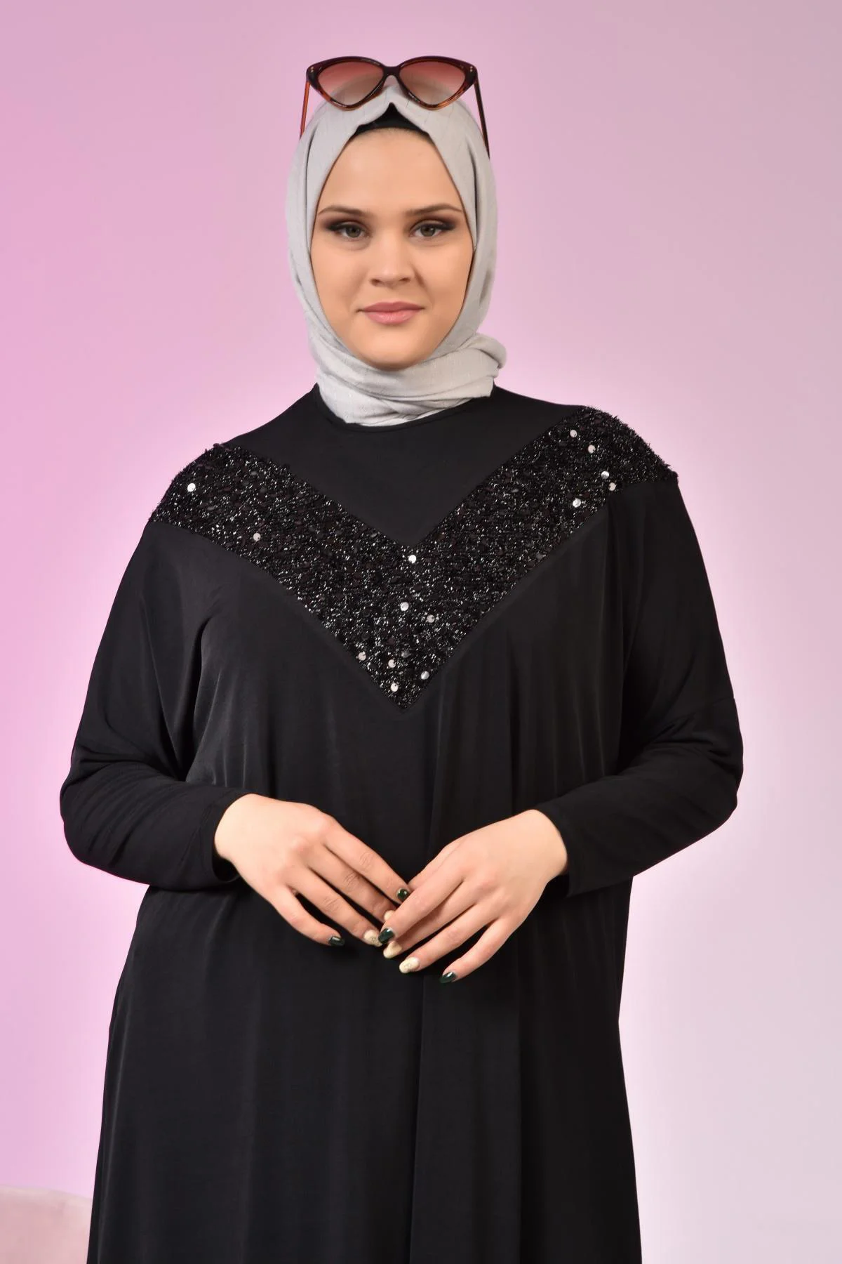 Kadin Buyuk Beden Giyim Tunik Yarasa Kol Ve Oversize Kesim
