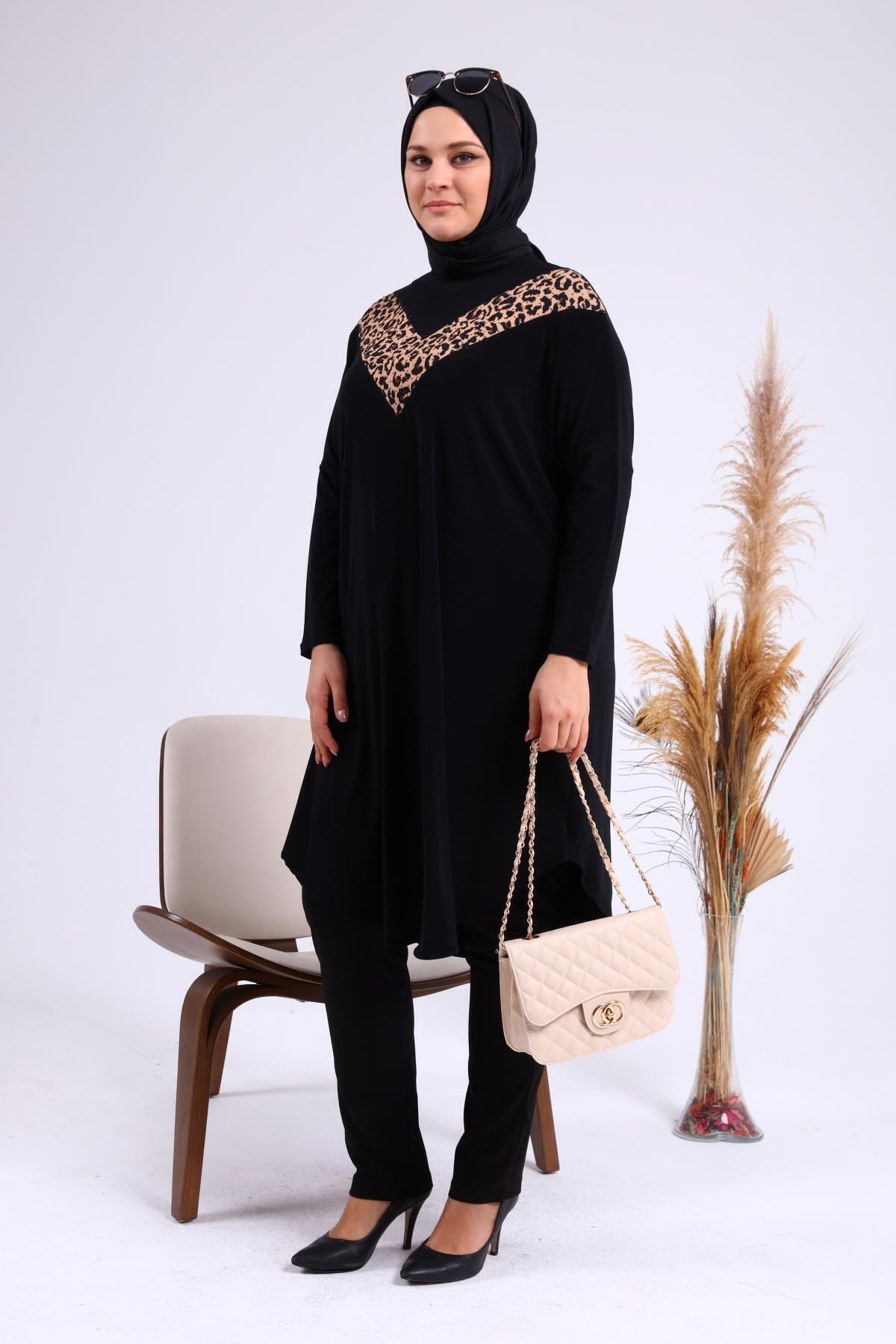 Ferace Kadin Buyuk Beden Giyim Tunik Yarasa Kol Ve Oversize Kesim