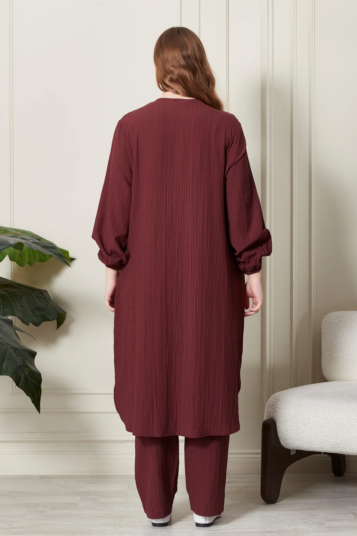 Kadın Büyük Beden Gofre İkili Takım