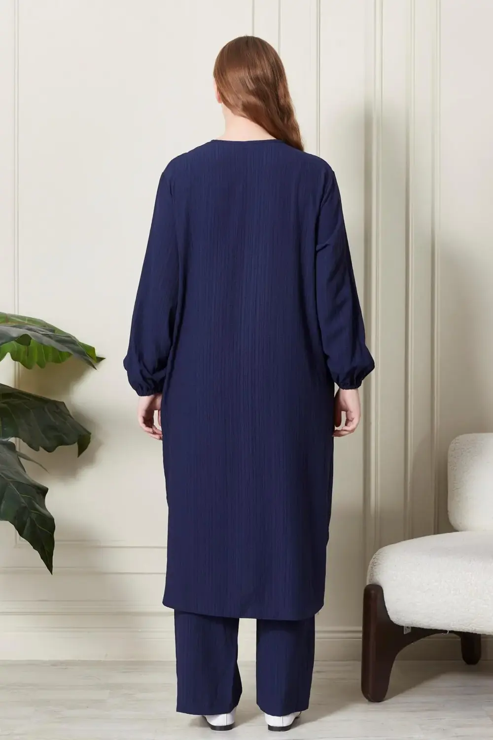 Kadın Büyük Beden Gofre İkili Takım