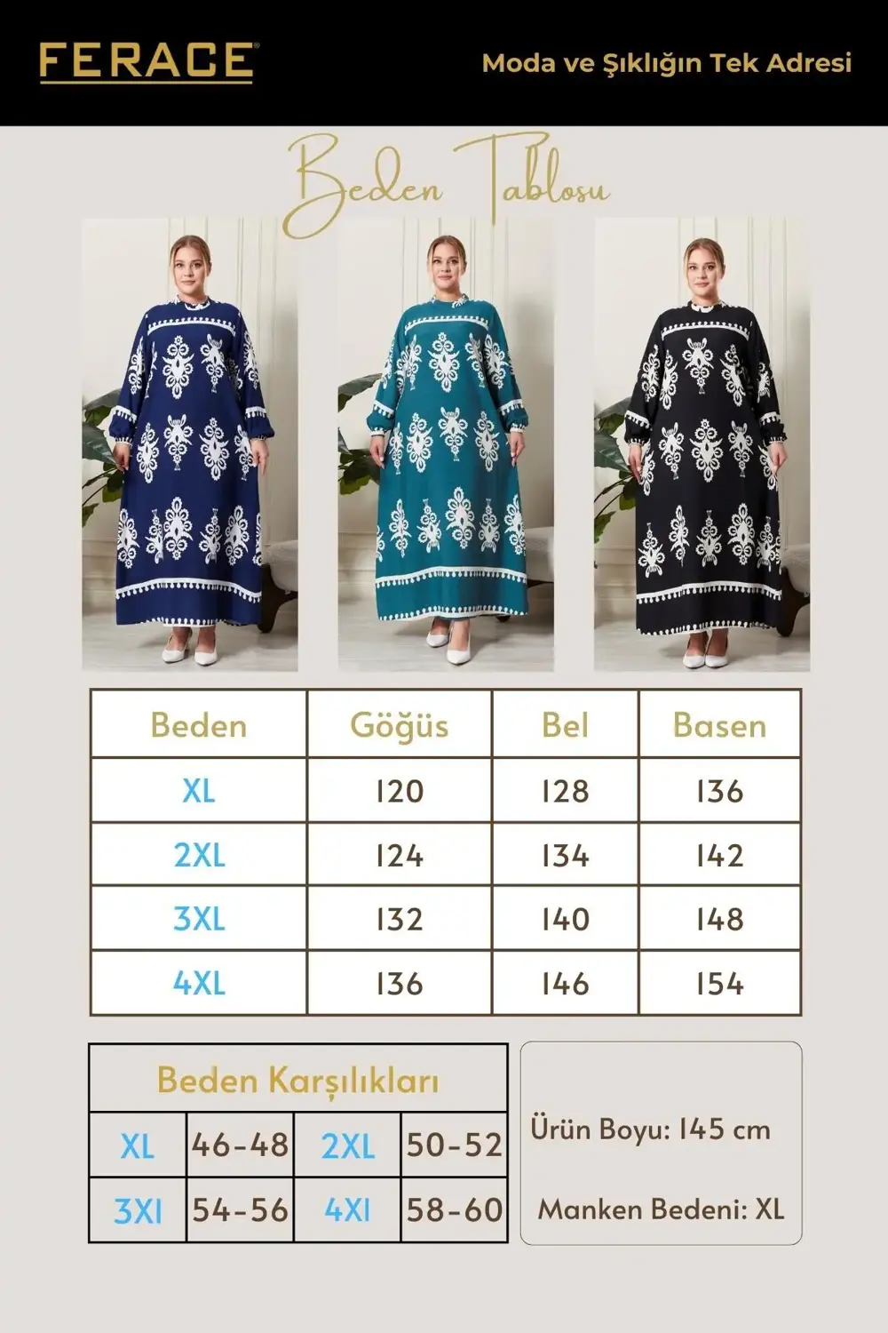 Kadın Büyük Beden Hakim Yaka Elbise