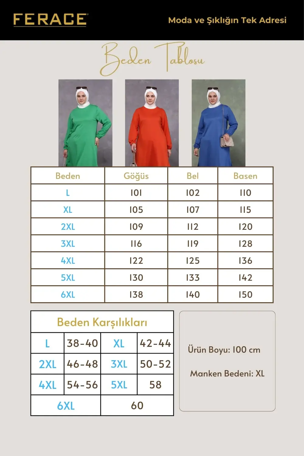 Kadın Büyük Beden Iki Iplik Penye Uzun Tesettür Tunik