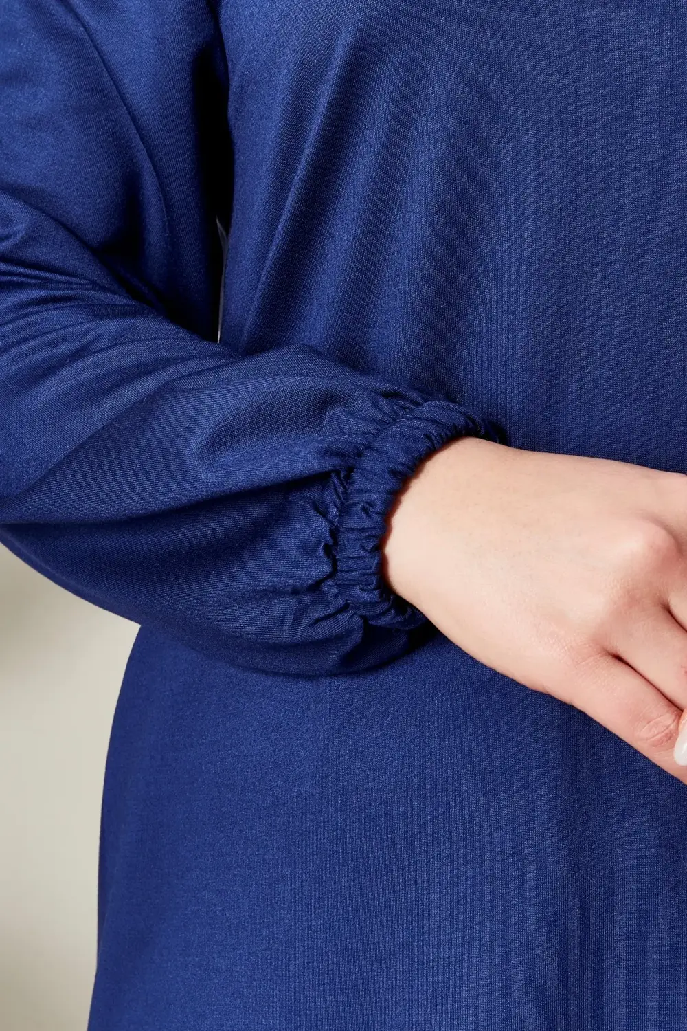 Kadın Büyük Beden Iki Iplik Penye Uzun Tesettür Tunik