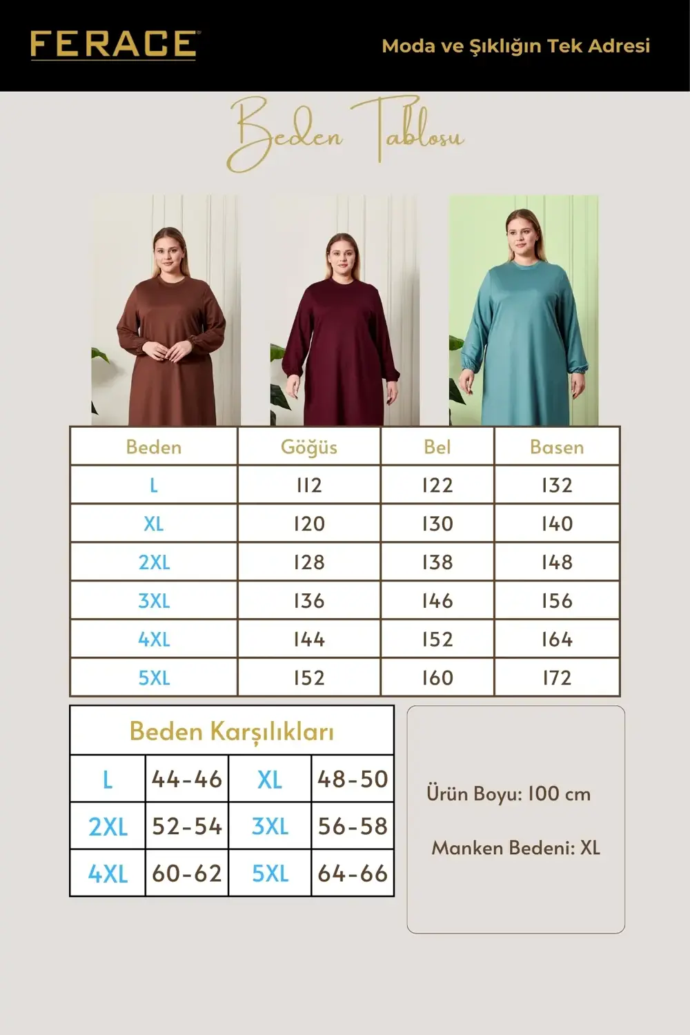 Kadın Büyük Beden Iki Iplik Penye Uzun Tesettür Tunik