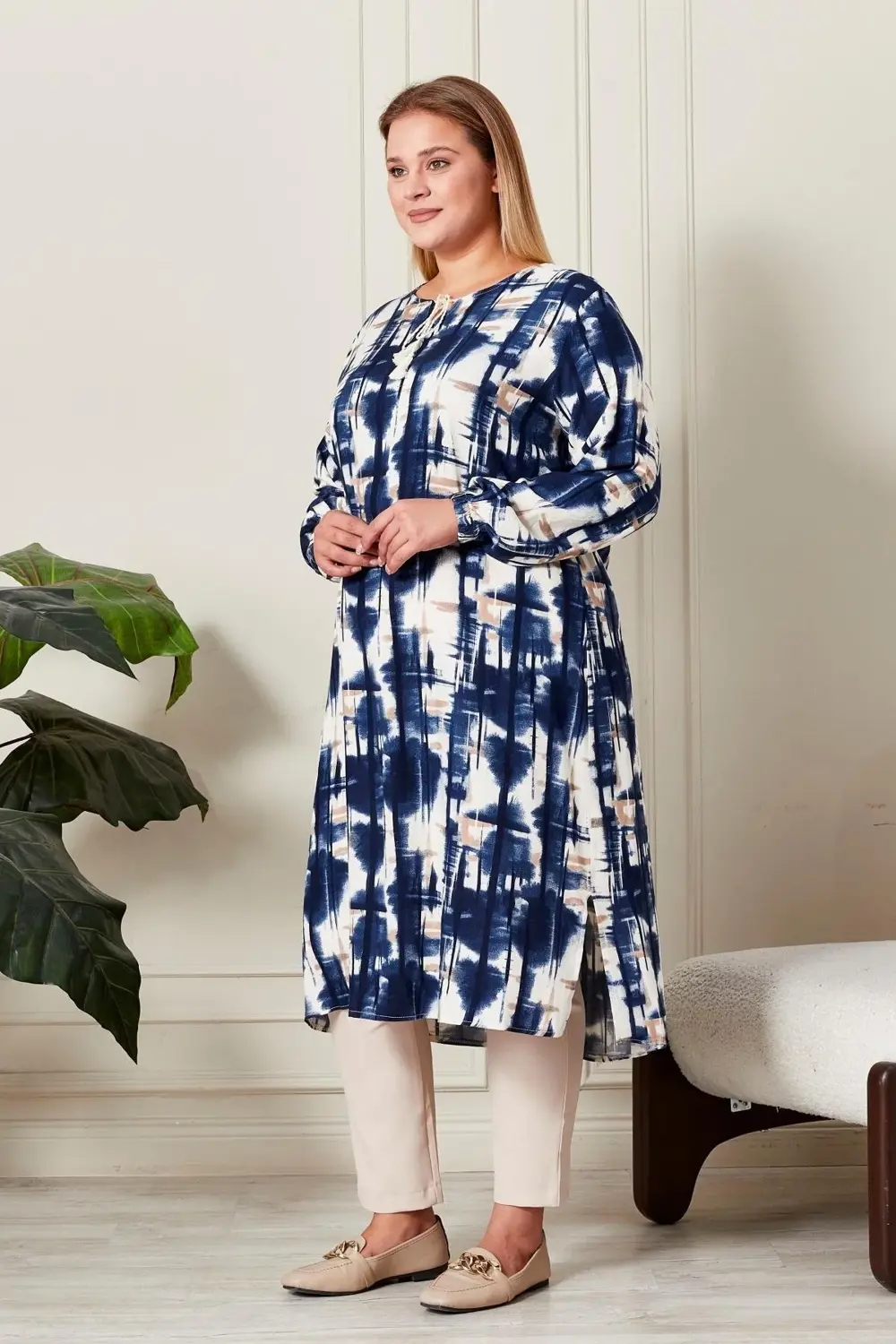 Kadın Büyük Beden İpli Tunik