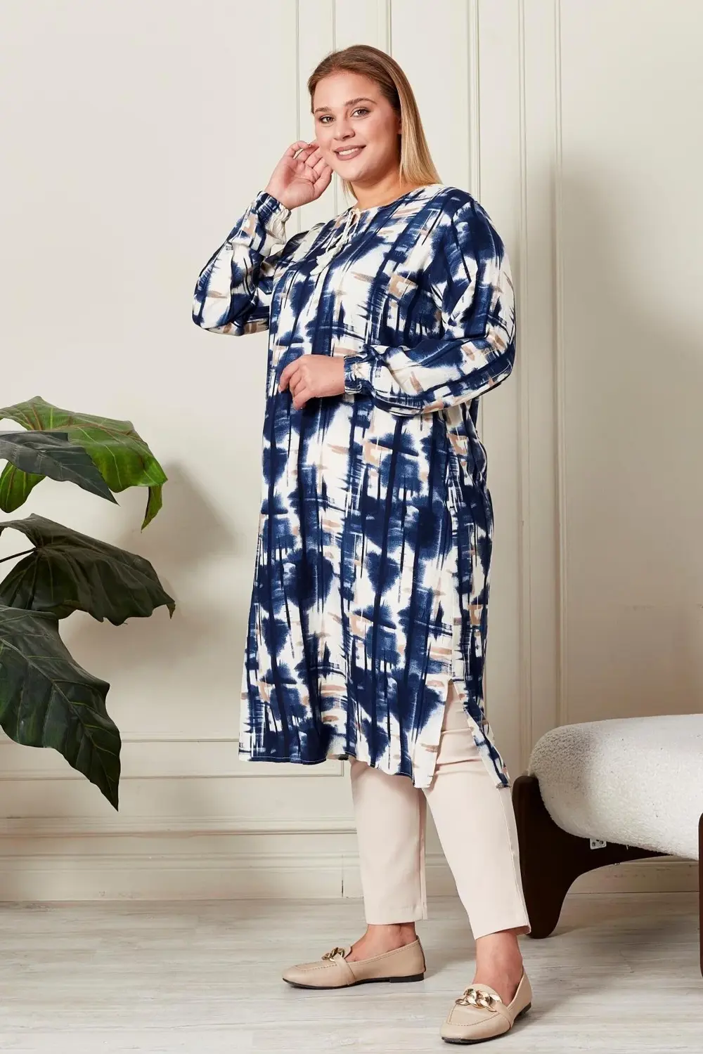 Kadın Büyük Beden İpli Tunik