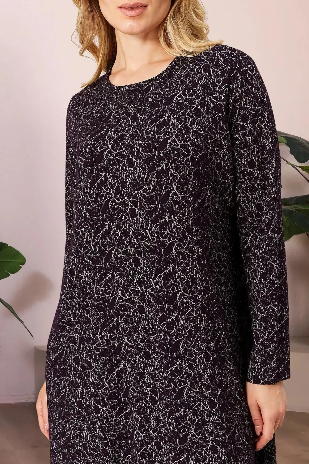 Kadın Büyük Beden Jakar Tesettür Anne Elbise