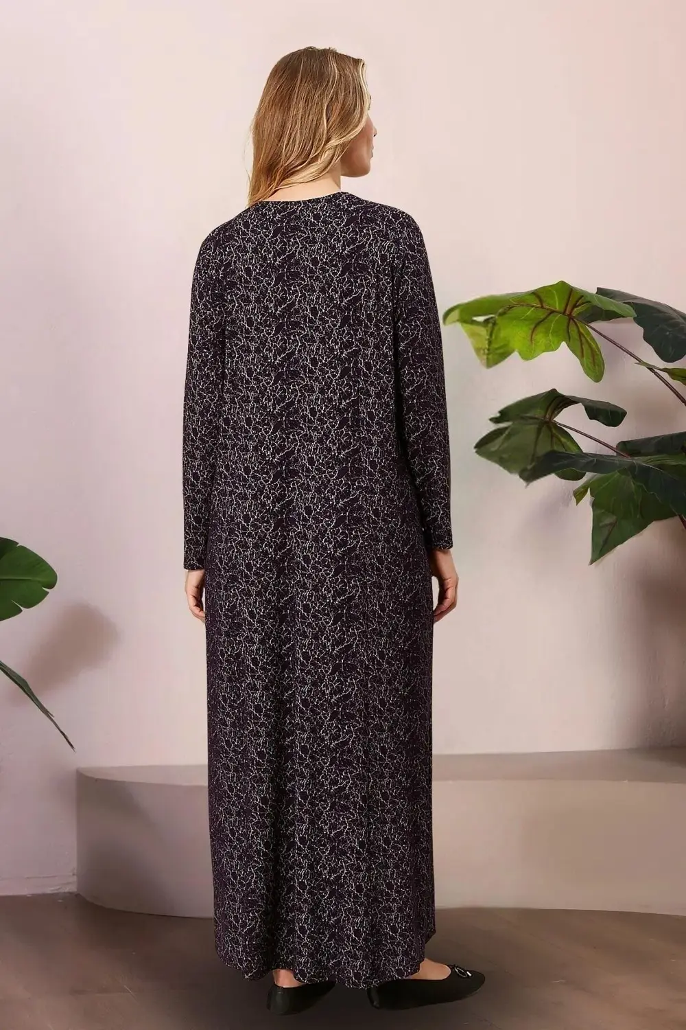 Kadın Büyük Beden Jakar Tesettür Anne Elbise