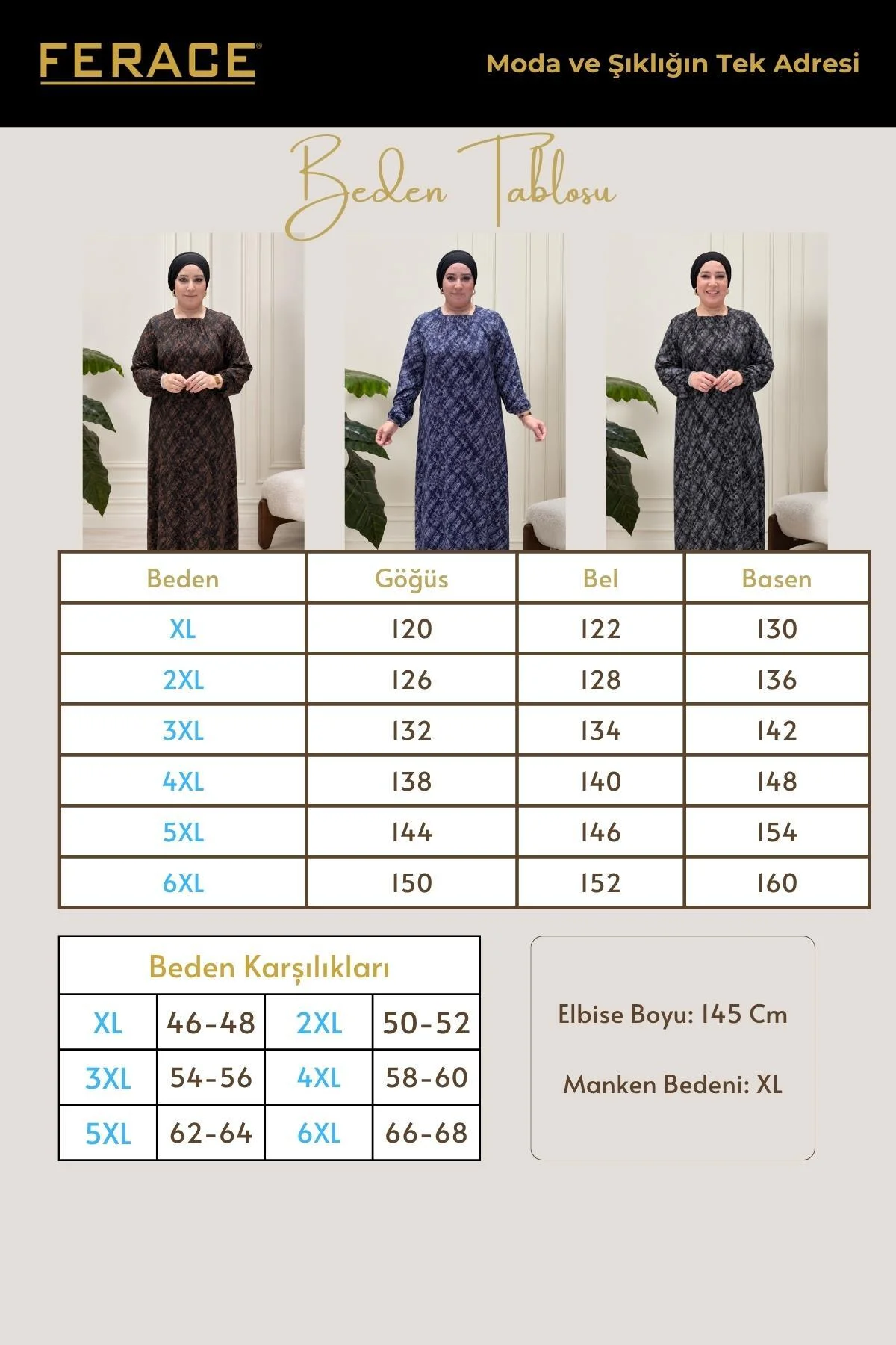 Kadın Büyük Beden Kare Yaka Ekoseli Elbise - Görsel 2