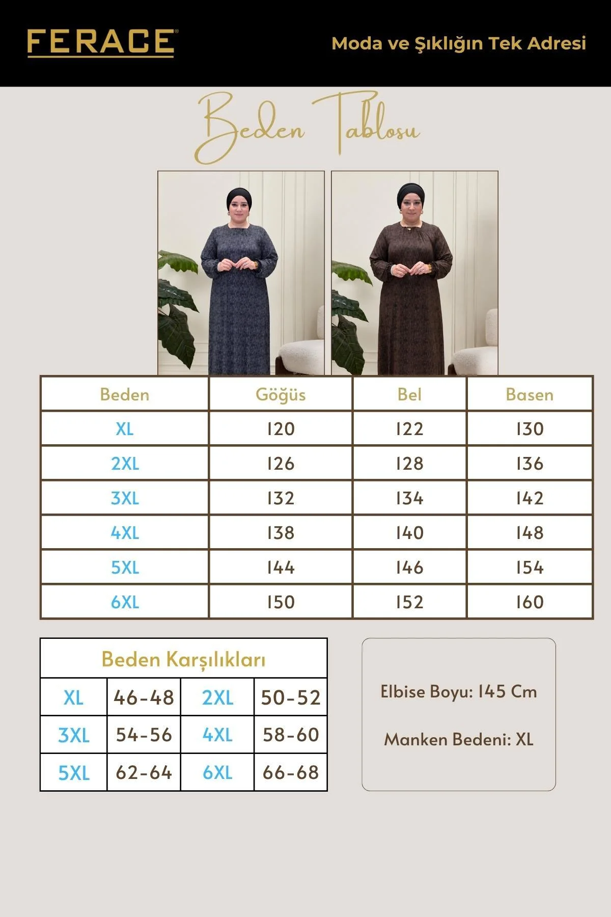 Kadın Büyük Beden Kare Yaka Fırça Desen Elbise - Görsel 2