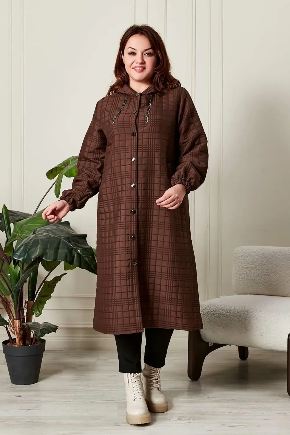 Kadın Büyük Beden Kapitone Kap