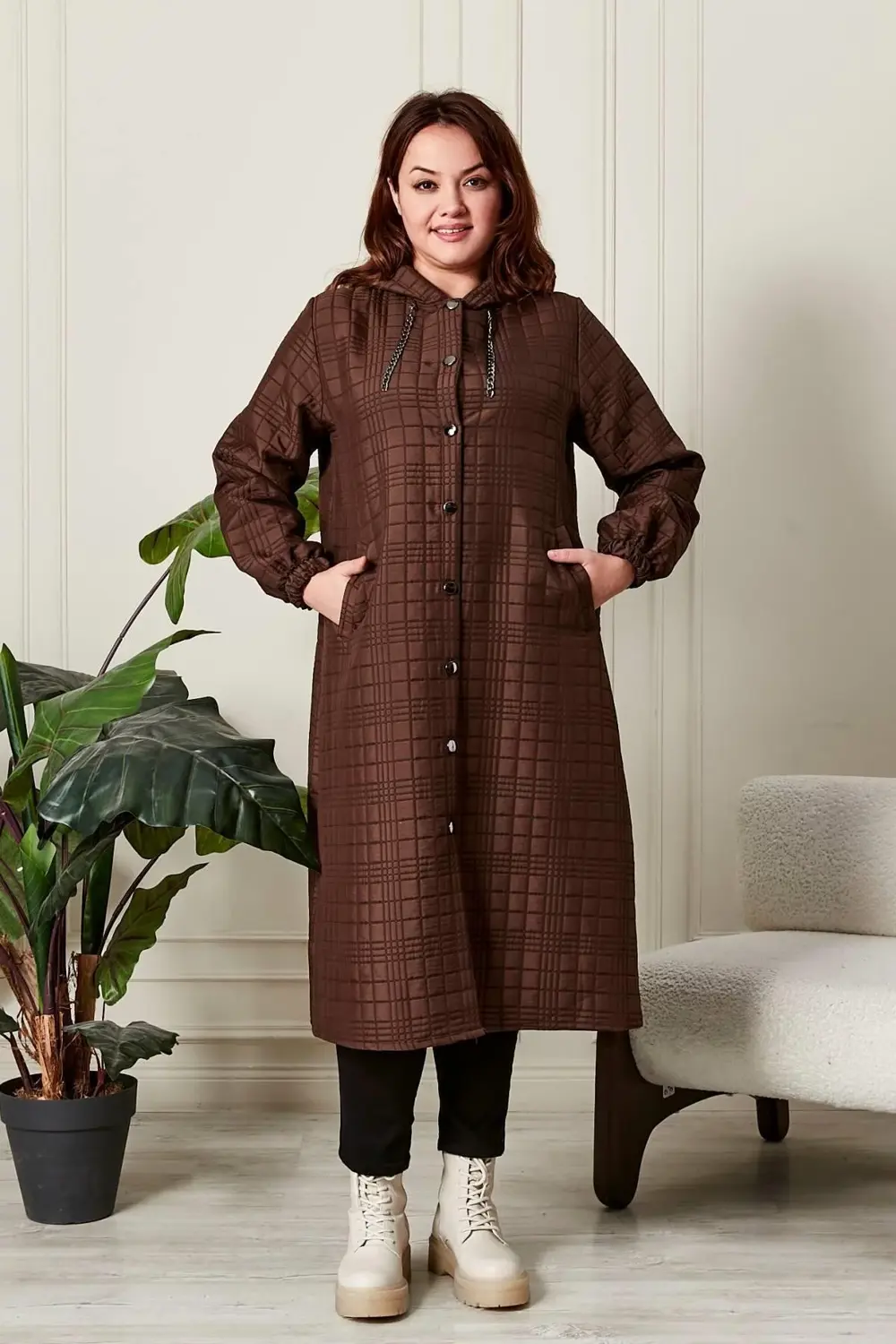 Kadın Büyük Beden Kapitone Kap