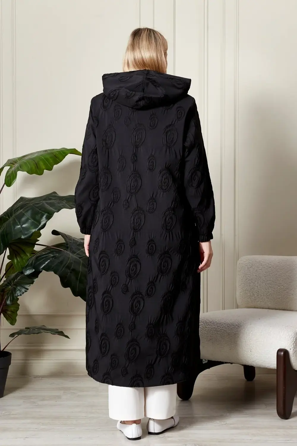 Kadın Büyük Beden Kapüşonlu Jakar Kap Kadın Büyük Beden Kapüşonlu Jakar Kap