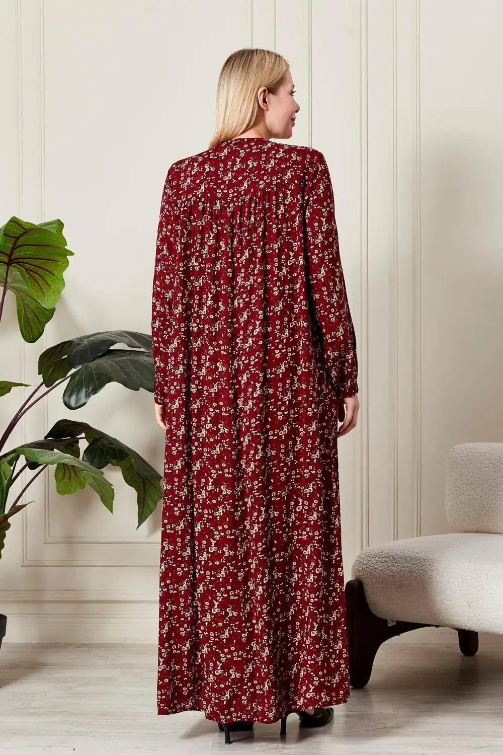 Kadın Büyük Beden Kare Yaka Çıtır Elbise