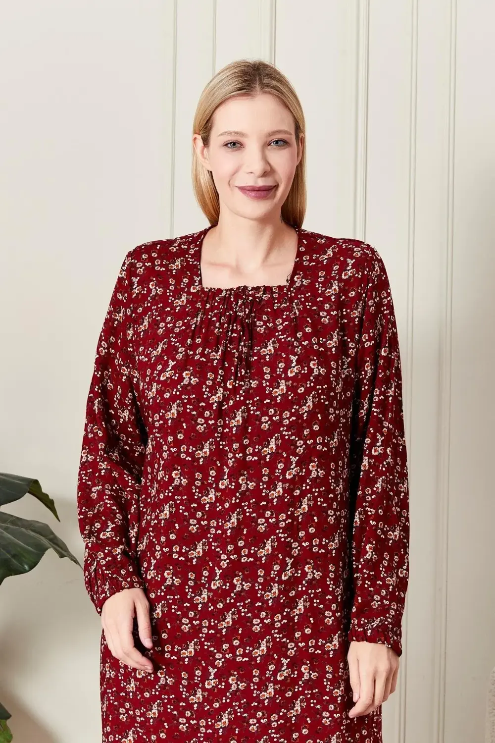 Kadın Büyük Beden Kare Yaka Çıtır Elbise