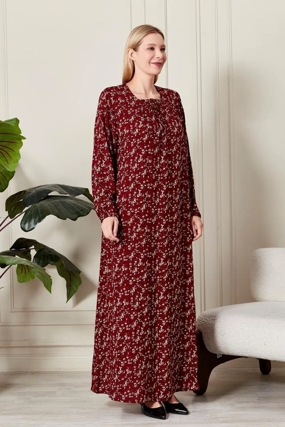 Kadın Büyük Beden Kare Yaka Çıtır Elbise