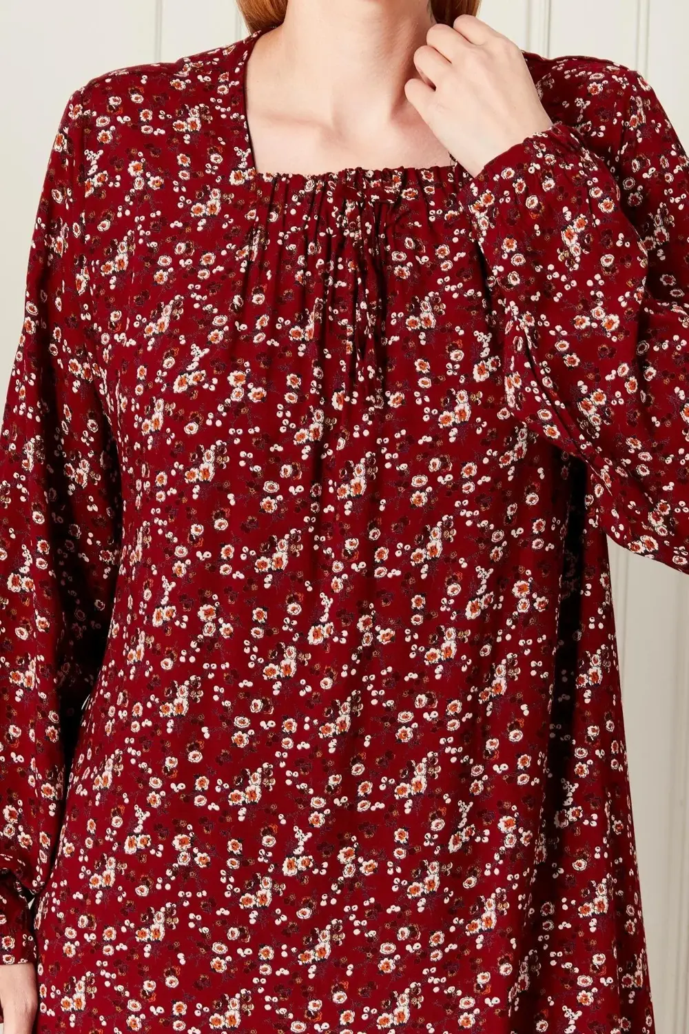 Kadın Büyük Beden Kare Yaka Çıtır Elbise