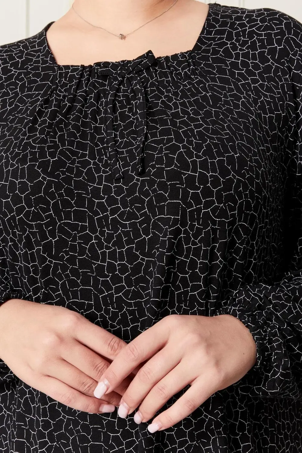 Kadın Buyuk Beden Kare Yaka Tesettür Elbise