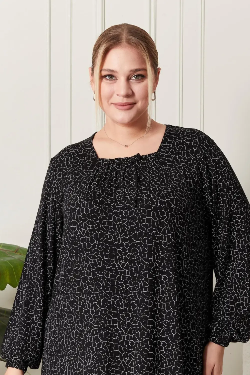 Kadın Buyuk Beden Kare Yaka Tesettür Elbise