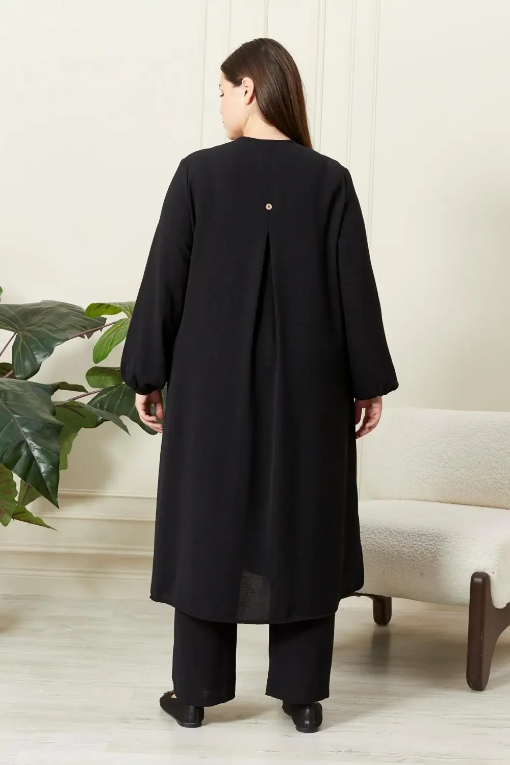 Kadın Büyük Beden Keten Ayrobin 2'li Takım