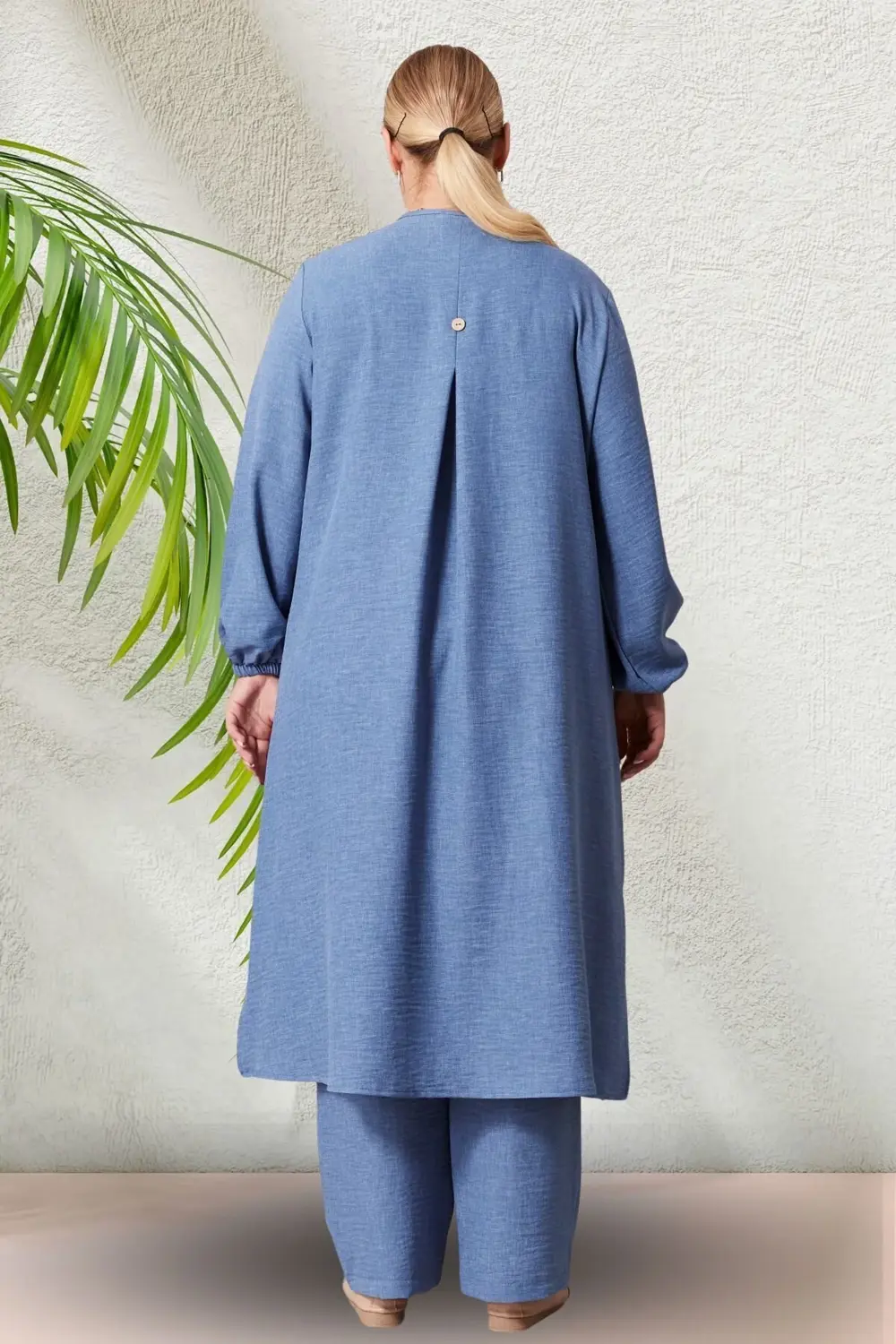 Kadın Büyük Beden Keten Ayrobin 2'li Takım