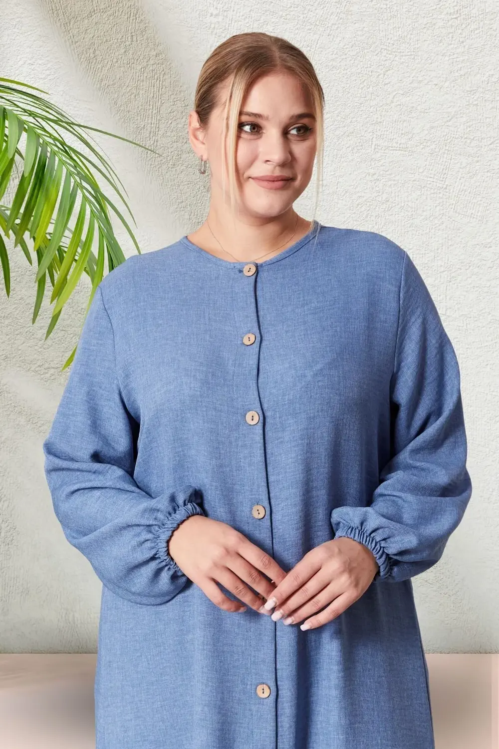 Kadın Büyük Beden Keten Ayrobin 2'li Takım