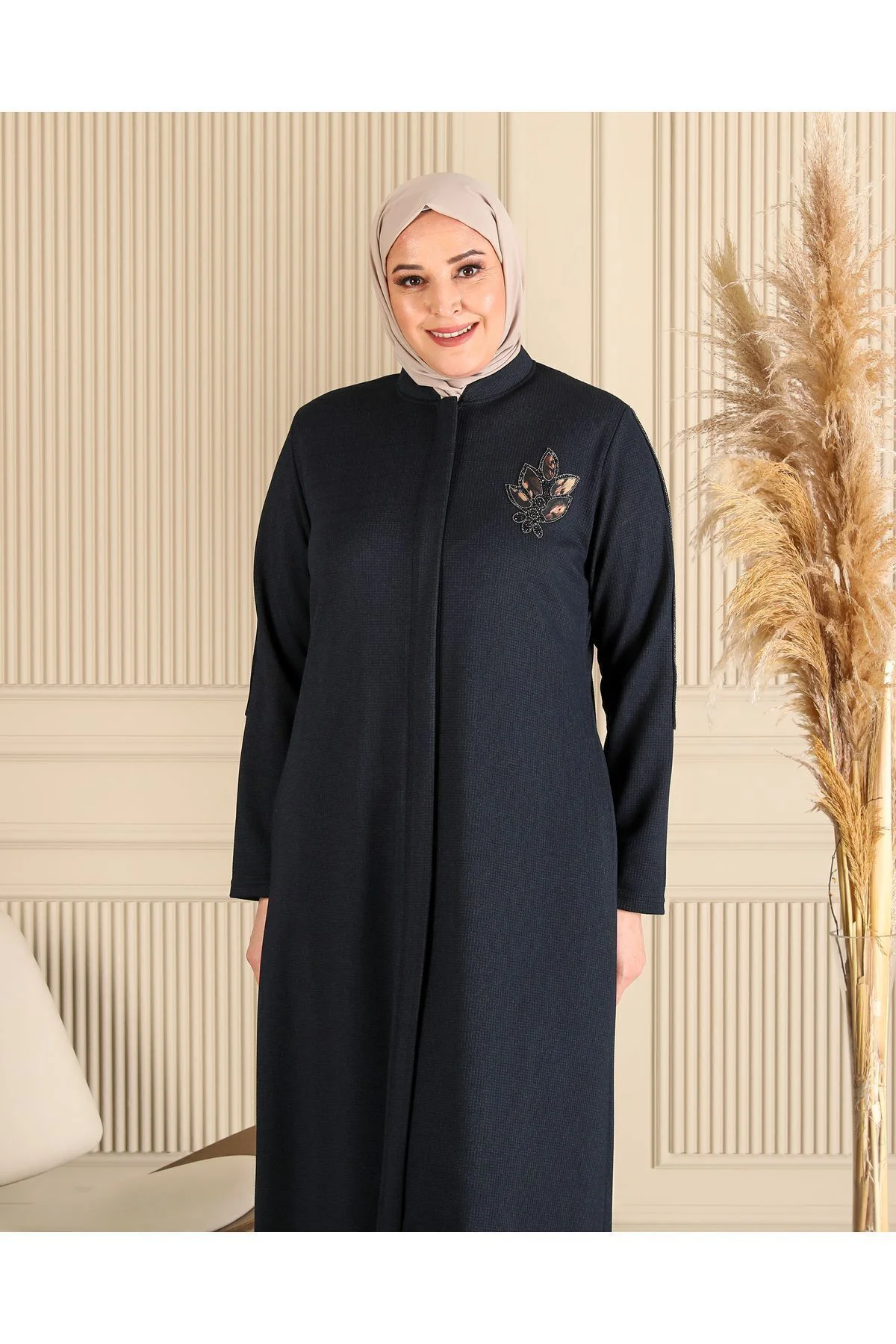 Kadın Buyuk Beden Kislik Tesettur Pardesu Tam Boy