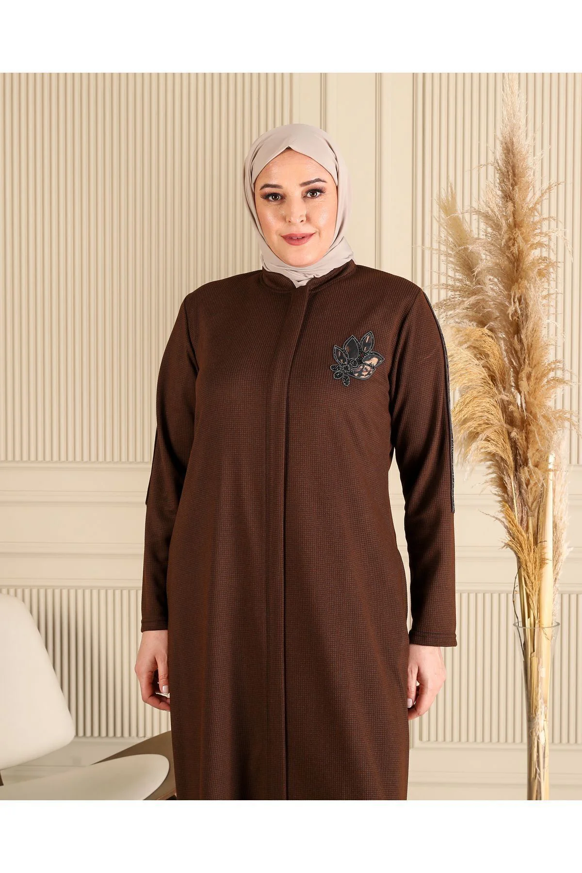 Kadın Buyuk Beden Kislik Tesettur Pardesu Tam Boy