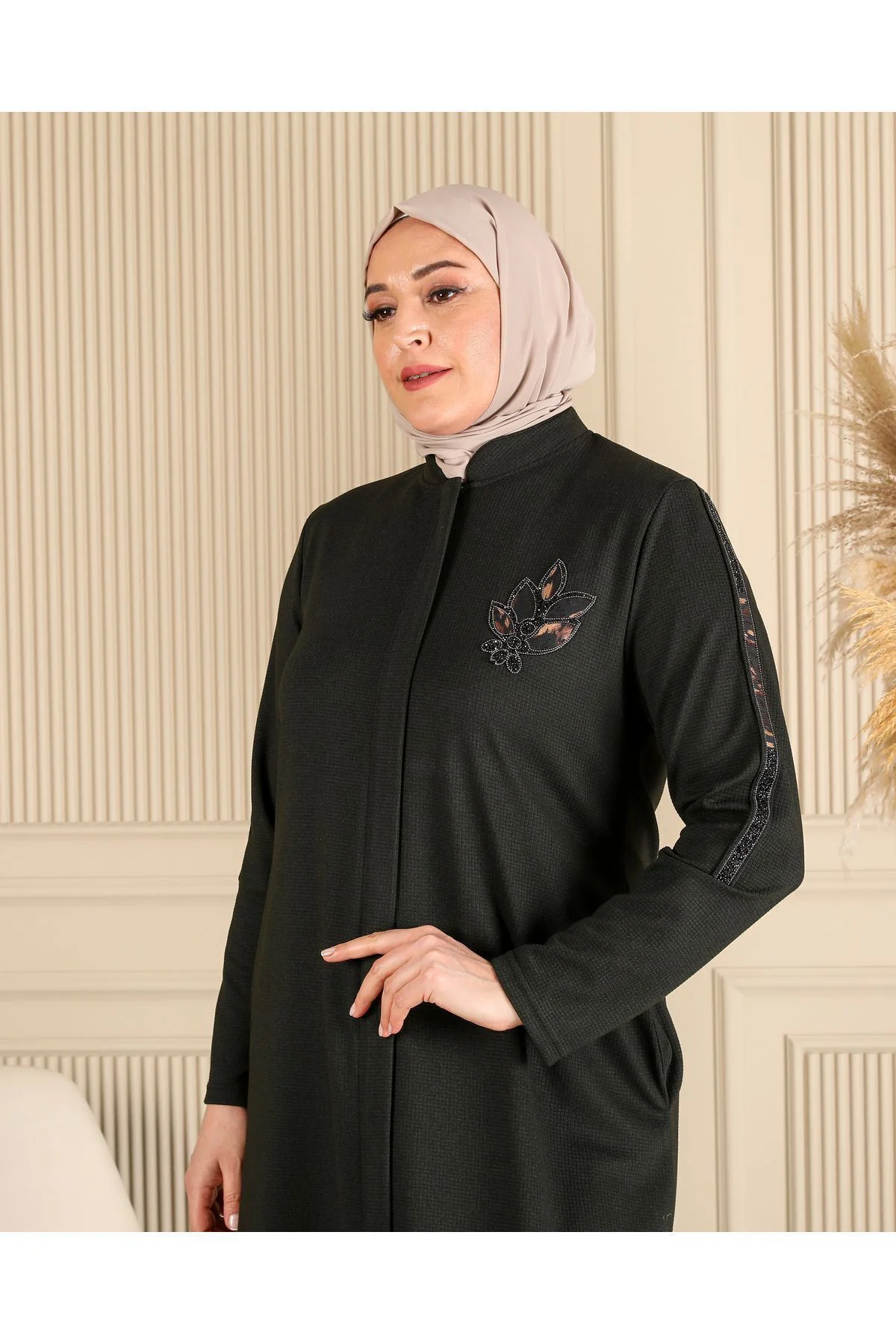 Kadın Buyuk Beden Kislik Tesettur Pardesu Tam Boy