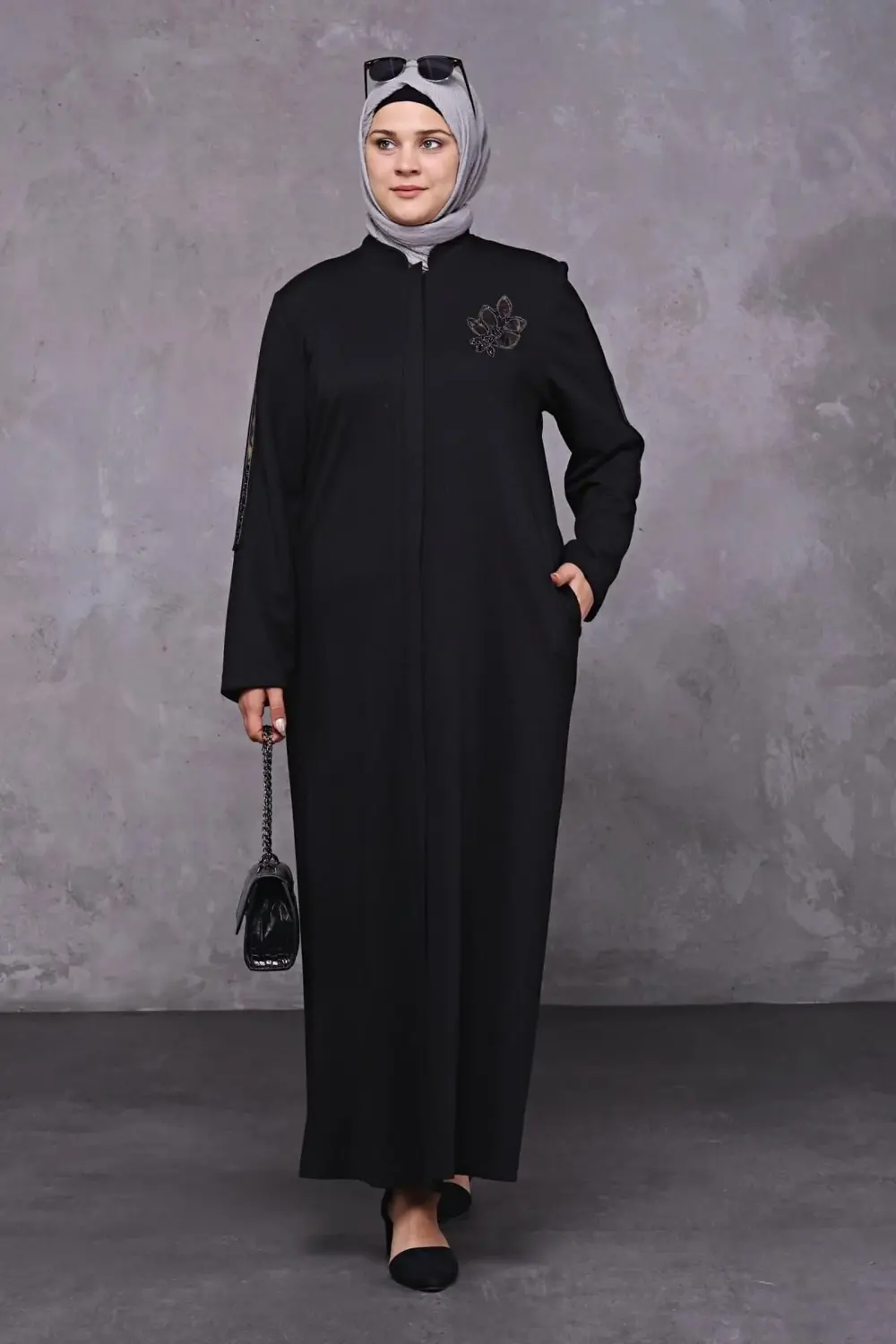 Kadın Buyuk Beden Kislik Tesettur Pardesu Tam Boy