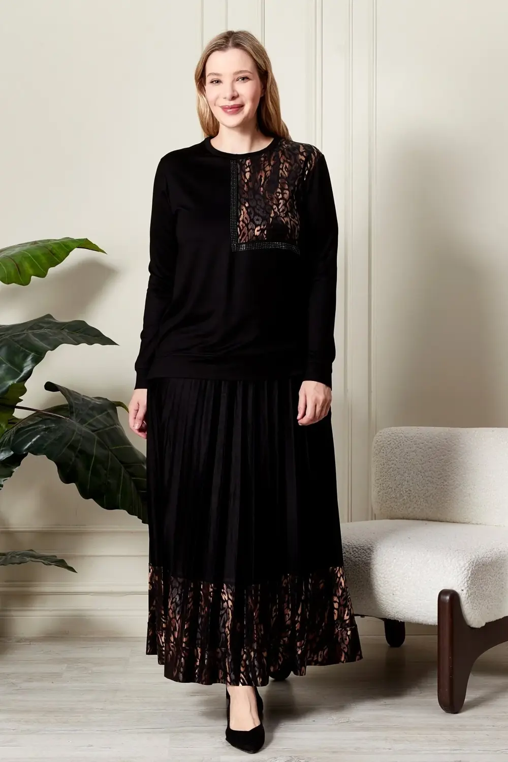 Kadin Büyük Beden Leoparlı Takım