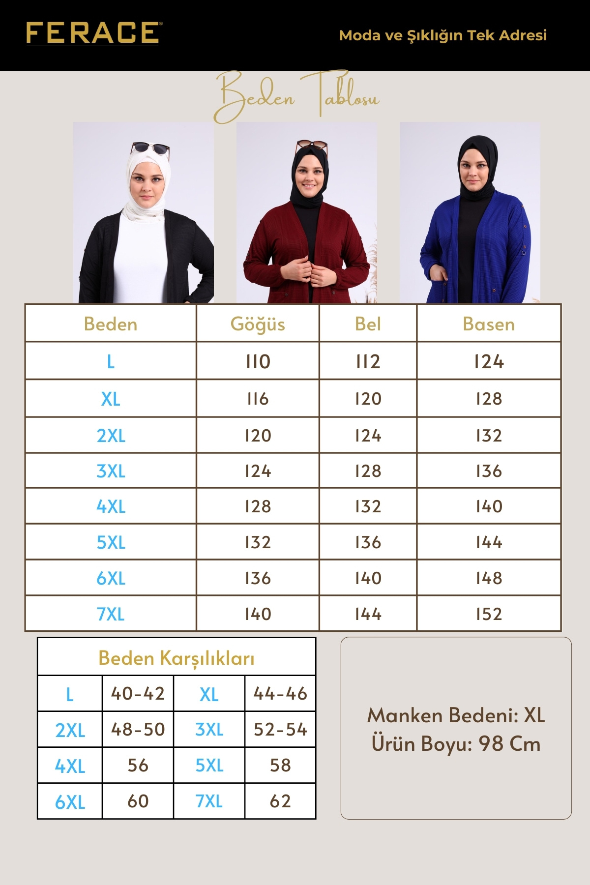 Ferace Kadin Buyuk Beden Metal Tokalı Petek Hırka