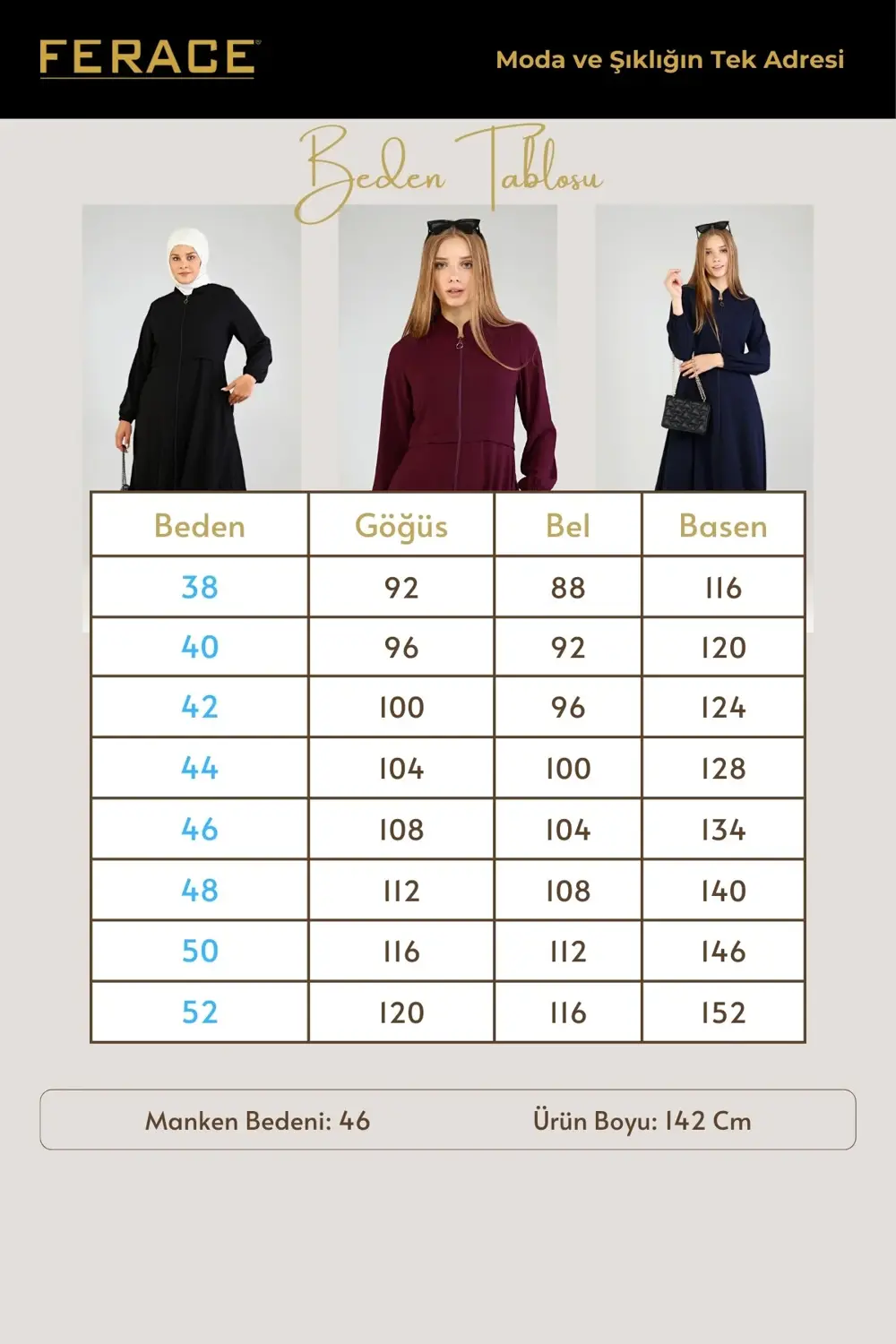 Kadin Buyuk Beden Mevlana Ferace Elbise