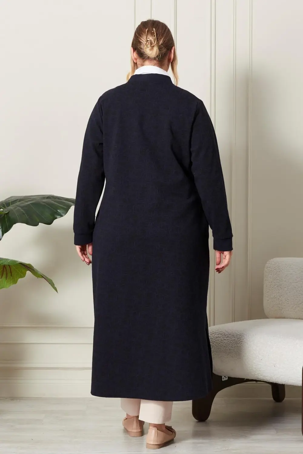 Kadın Büyük Beden Mevsimlik Yüksek Kalite Çelik Uzun Hırka