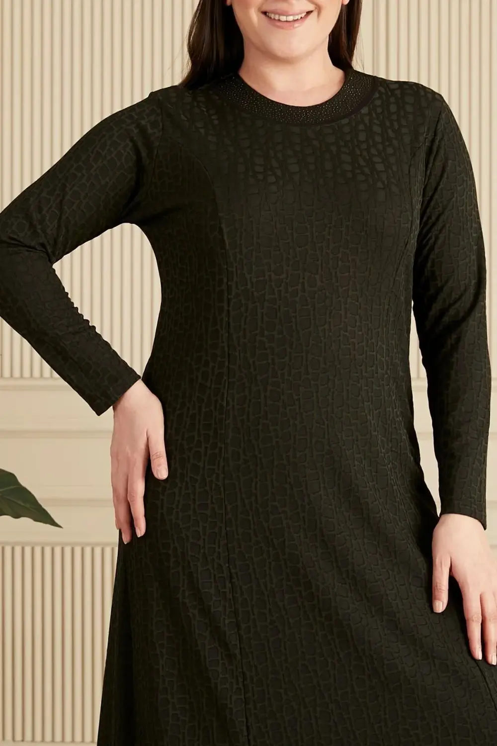 Kadın Büyük Beden Nergiz Jakar Tesettür Anne Elbise